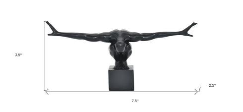 4" Black Resin Man Tabletop Sculpture