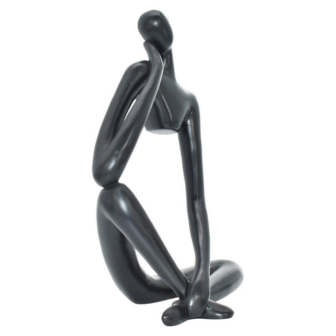 6" Black Resin Man Tabletop Sculpture