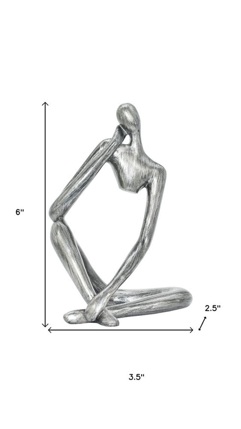 6" Pewter Resin Man Tabletop Sculpture