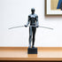 8" Black Resin Man Tabletop Sculpture