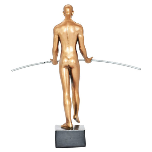 8" Bronze Resin Man Tabletop Sculpture