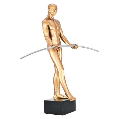 8" Bronze Resin Man Tabletop Sculpture