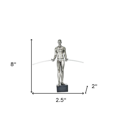 8" Pewter Resin Man Tabletop Sculpture