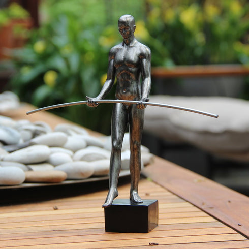 8" Pewter Resin Man Tabletop Sculpture