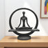 8" Black Resin Yoga Meditation Tabletop Sculpture