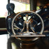 7" Pewter Resin Yoga Meditation Tabletop Sculpture