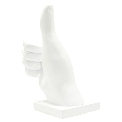 Set of Three White Resin Hand Tabletop Sculpture