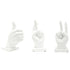 Set of Three White Resin Hand Tabletop Sculpture