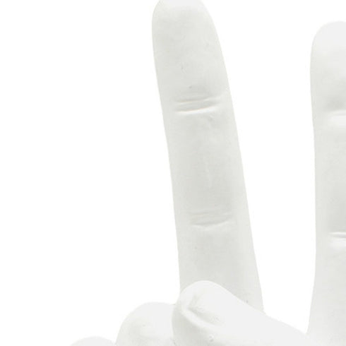 Set of Three White Resin Hand Tabletop Sculpture