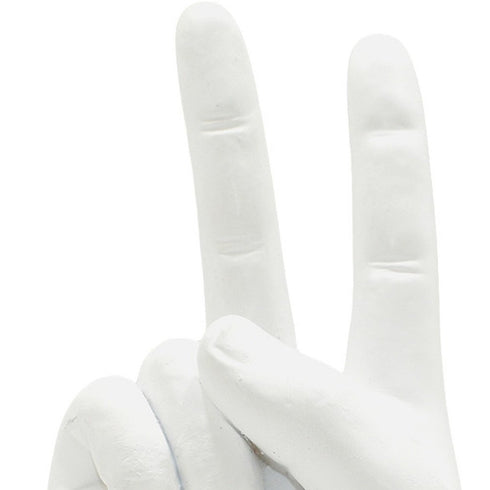 Set of Three White Resin Hand Tabletop Sculpture