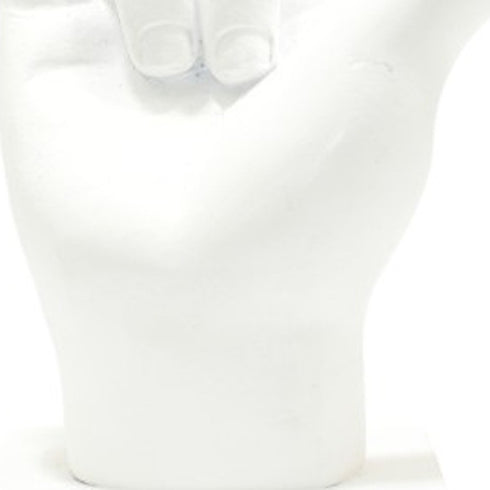 6" White Resin Hand Tabletop Sculpture