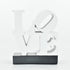 4" White And Black Resin Love Tabletop Sculpture
