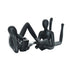 Set of Two Black Resin People Tabletop Sculpture
