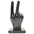 6" Black Resin Hand Tabletop Sculpture