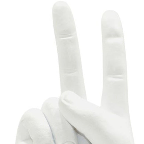 6" White Resin Hand Tabletop Sculpture