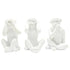 Set of Three White Resin Monkey Tabletop Sculpture