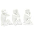Set of Three White Resin Monkey Tabletop Sculpture