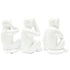 Set of Three White Resin Monkey Tabletop Sculpture