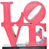 4" Red Blue Green And Black Resin Love Tabletop Sculpture