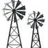 Set of Two Pewter Metal Windmill Tabletop Sculpture