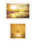 Set Of Two "Golden Solo Sailboats" White Framed Wall Art