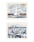 Set Of Two "Sunny Days at the Pier" White Framed Wall Art