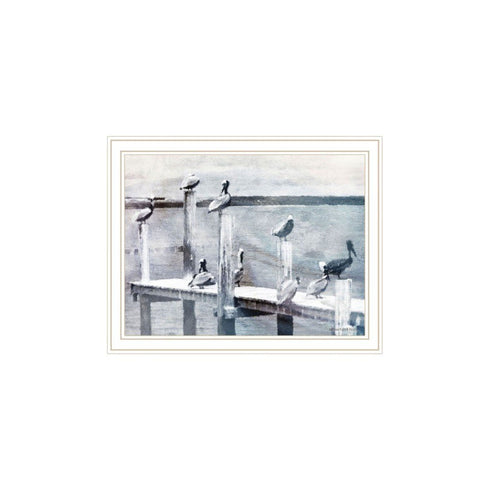 Set Of Two "Sunny Days at the Pier" White Framed Wall Art