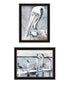 Set Of Two Pelican's on Pier Black Framed Wall Art
