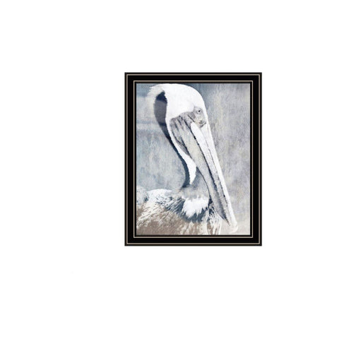 Set Of Two Pelican's on Pier Black Framed Wall Art