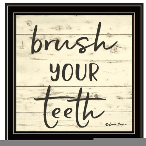 Set Of Three "Bathroom Commands Black Framed Bathroom Wall Art