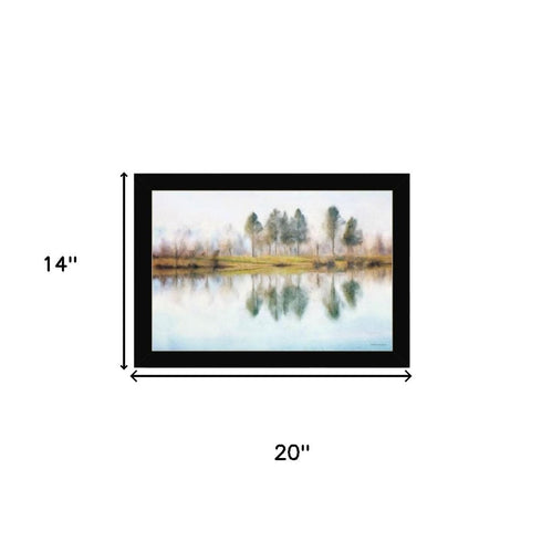 Set Of Two Peaceful Lake Reflection Black Framed Wall Art