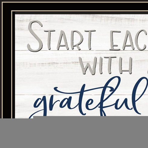 Set Of Two "Grateful Heart" Black Framed Wall Art