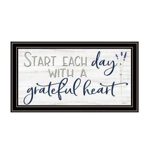Set Of Two "Grateful Heart" Black Framed Wall Art