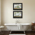 Set Of Two "Fluffy Towels" -Bathroom Decor Black Framed Bathroom Wall Art