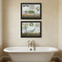 Set Of Two "Fluffy Towels" -Bathroom Decor Black Framed Bathroom Wall Art