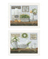 Set Of Two "Fluffy Towels" -Bathroom Decor White Framed Bathroom Wall Art