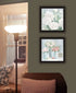Set Of Two "Peaceful Pastel Peonies" Black Framed Wall Art