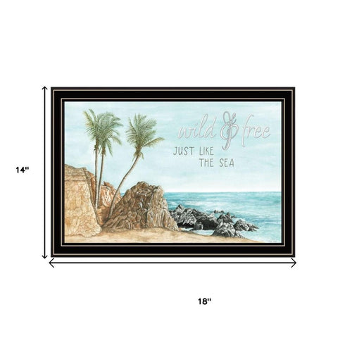 Set Of Two "Wild and Free" In the Ocean Breeze! Black Framed Wall Art