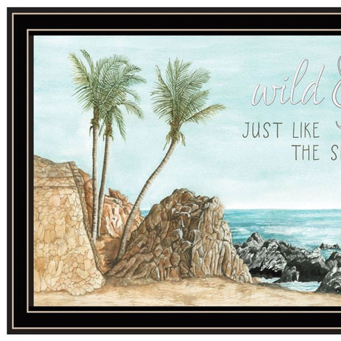 Set Of Two "Wild and Free" In the Ocean Breeze! Black Framed Wall Art
