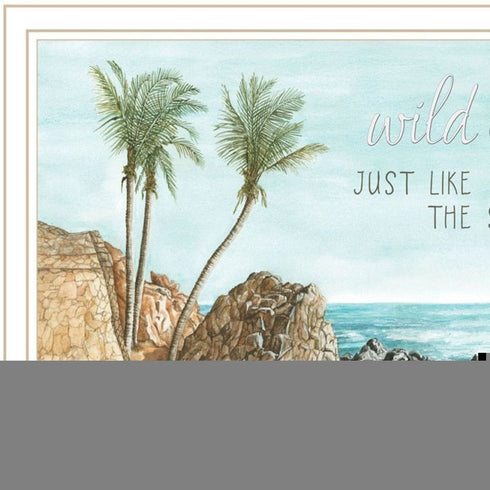 Set Of Two "Wild and Free" In the Ocean Breeze! White Framed Wall Art