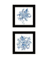 Set Of Two Delph Designs of Blue and white Florals Black Framed Wall Art