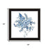 Set Of Two Blue And White Delph Floral Black Framed Wall Art