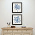 Set Of Two Blue And White Delph Floral Black Framed Wall Art