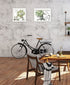 Set Of Two Get on Your Bike and Scatter Your Joy White Framed Wall Art