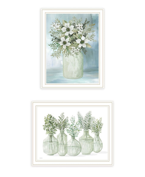 Set Of Two Sage One White Framed Wall Art