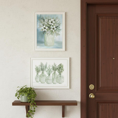 Set Of Two Sage One White Framed Wall Art