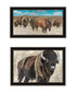 Set Of Two "The Boss of the Bison Herd" Black Framed Wall Art