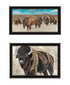 Set Of Two "The Boss of the Bison Herd" Black Framed Wall Art