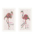 Set Of Two "Flamingo's - A matrix colors!" White Framed Wall Art