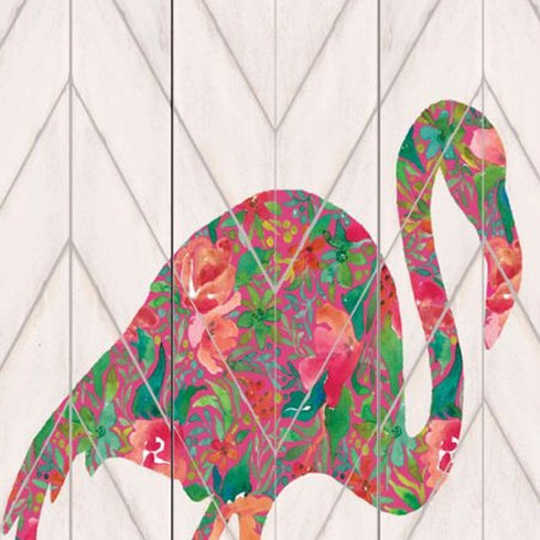 Set Of Two "Flamingo's - A matrix colors!" White Framed Wall Art